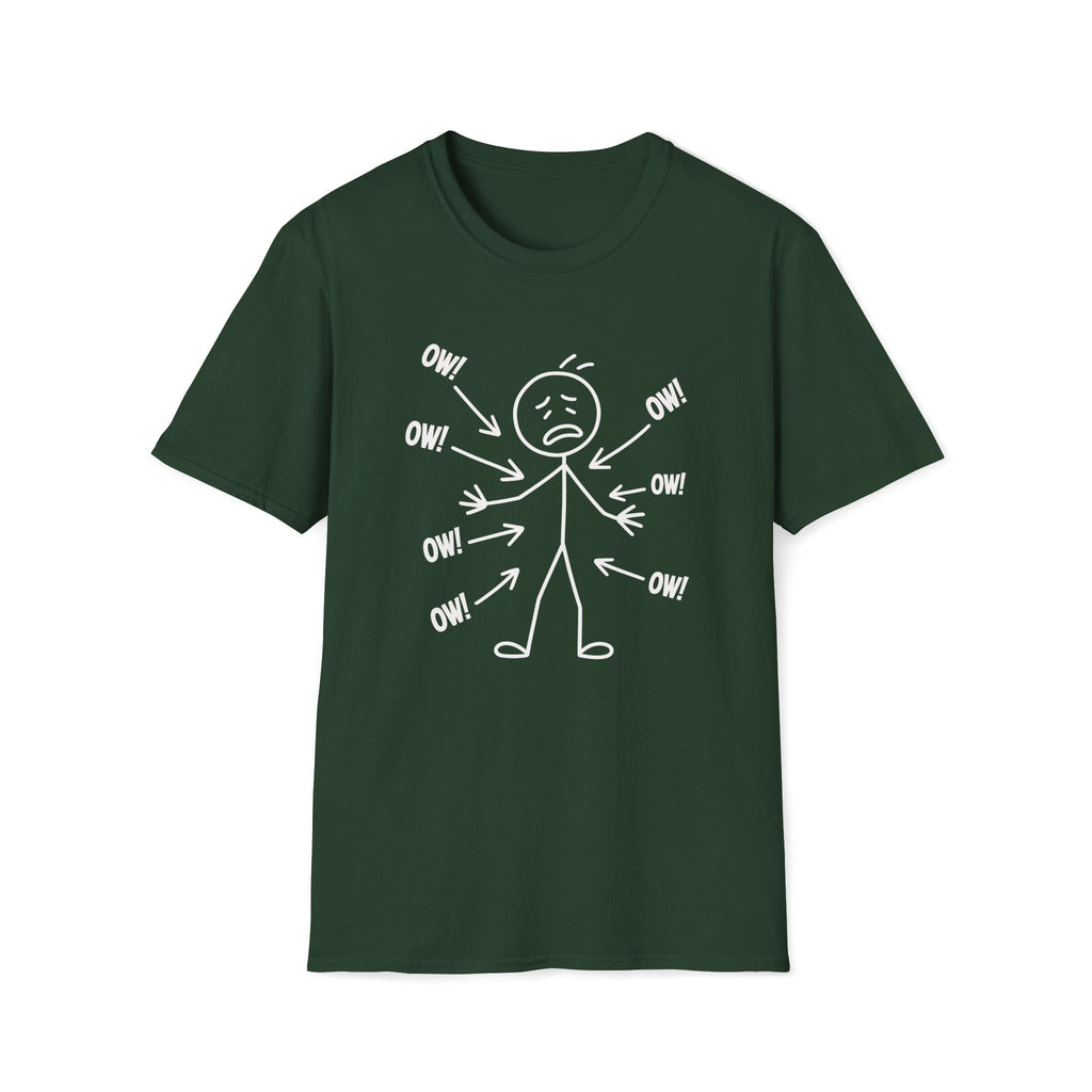 Ow! Everything Hurts Stick Figure Unisex T-Shirt Unisex Adult T-shirt Globally Fulfilled