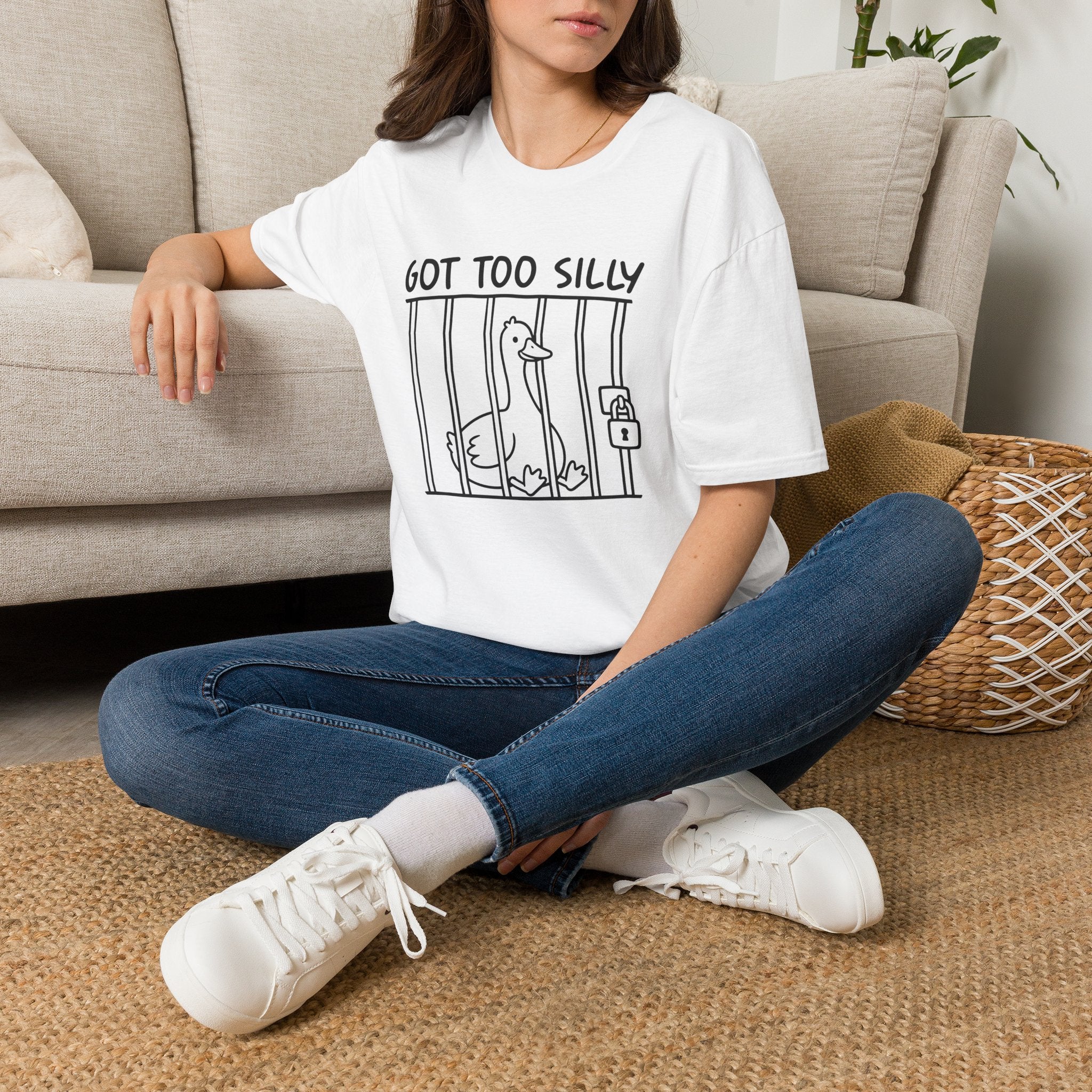 Got Too Silly Goose Unisex T-Shirt White Unisex Adult T-shirt animal Globally Fulfilled