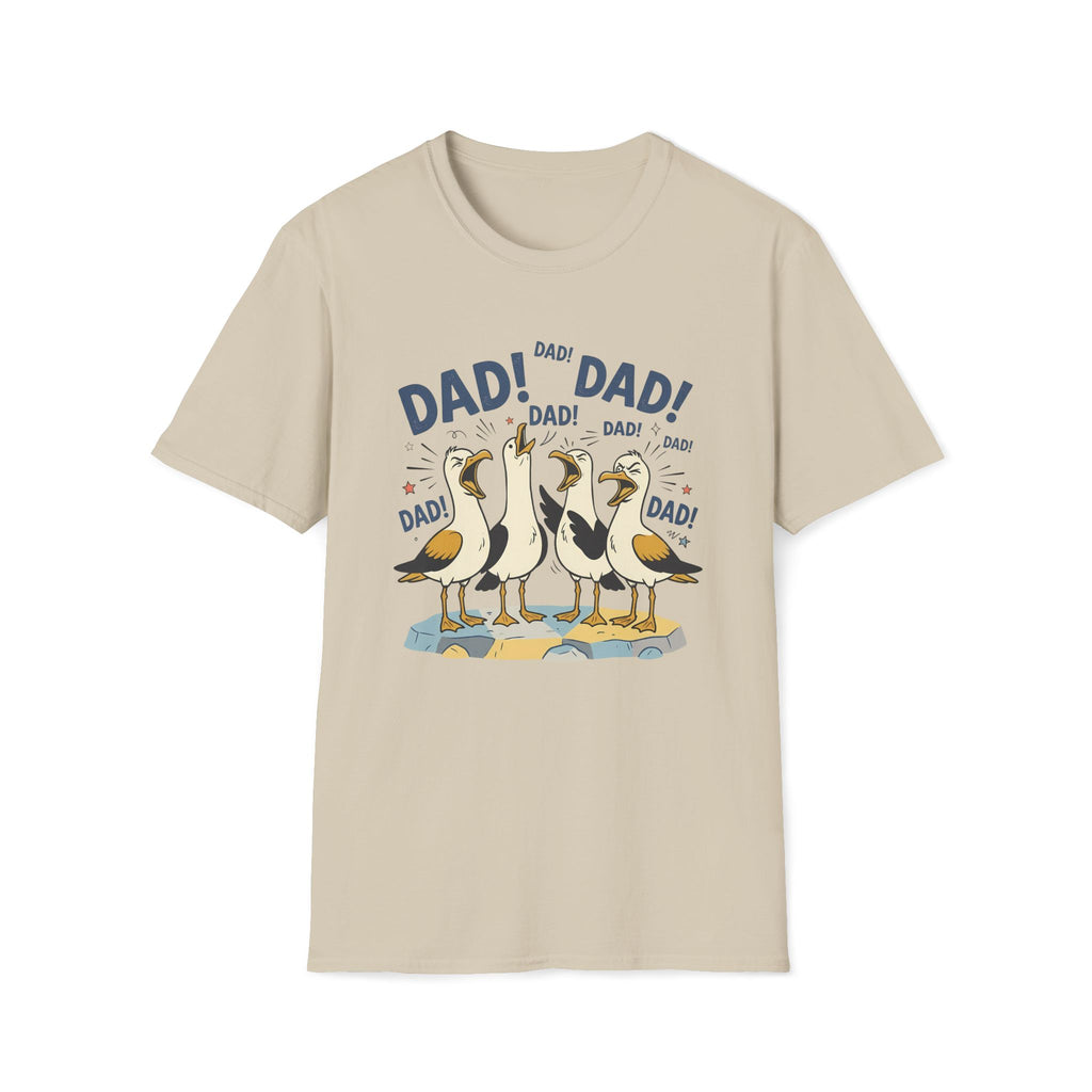 Dad Seagull Unisex T-Shirt Sand Unisex Adult T-shirt animal Dad Globally Fulfilled