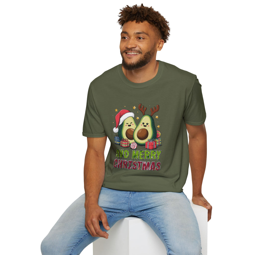 Avo Merry Christmas, Avocado - Unisex Softstyle T-Shirt