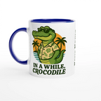 Personalised In A While, Crocodile 11oz Ceramic Mug Ceramic Blue Personalised 11oz Mug animal Globally Fulfilled