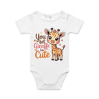 You Bet Giraffe I'm Cute AS Colour Baby Bodysuit White Baby Bodysuit Printed In Australia
