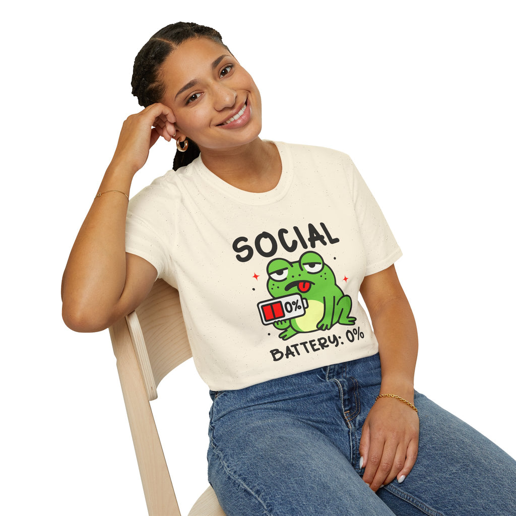 Frog, Social Battery - Unisex Softstyle T-Shirt