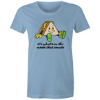 Sandwich, It's What's On The Inside That Counts - Womens T-shirt Carolina Blue Womens T-shirt Food Positivity Printed In Australia