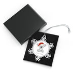Personalised - Koala Santa Hat - Christmas Pewter Snowflake Ornament