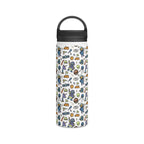 All About Space Stainless Steel Water Bottle, Handle Lid White 18oz Stainless Steel Water Bottle With Handle Lid Globally Fulfilled Space