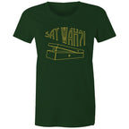 Say Wah, Guitar Pedal - Womens T-shirt Forest Green Womens T-shirt Music Printed In Australia
