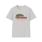 Retro Christmas Tree On Car - Unisex Softstyle T-Shirt