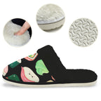 Happy Sushi Men's Fur Trim Thick-Sole Indoor Slippers Men's Fur Trimmed Slippers Food Printed Offshore