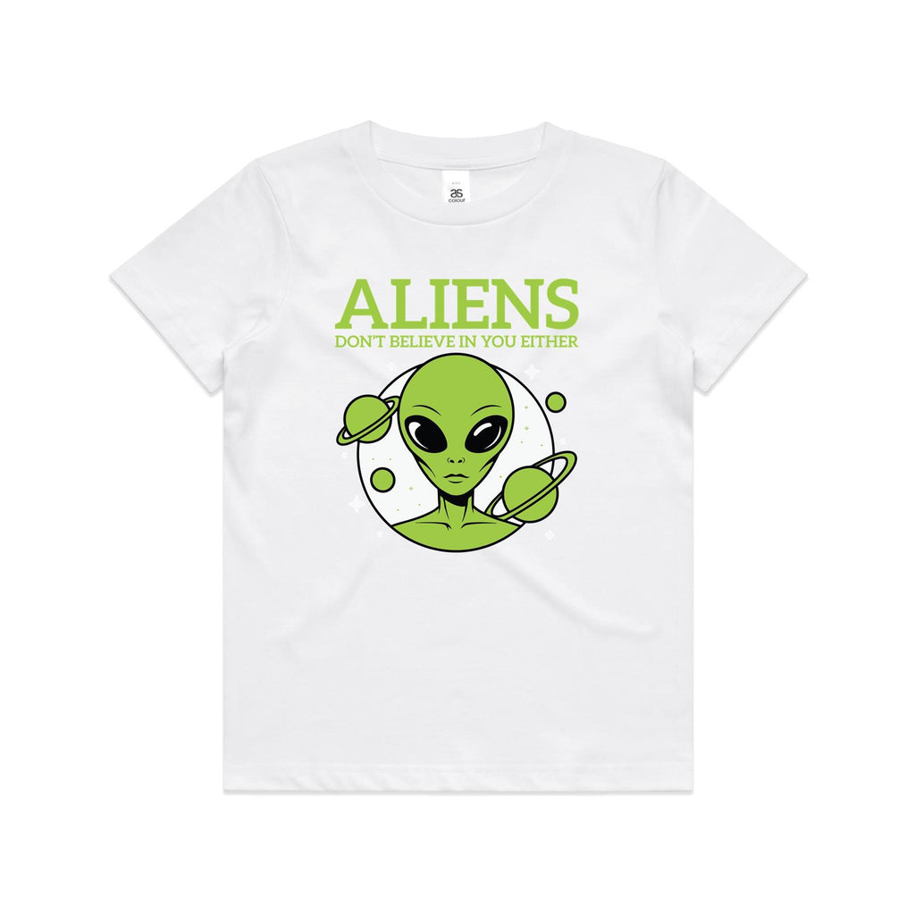 Aliens Don't Believe In You Either Kids AS Colour T-shirt