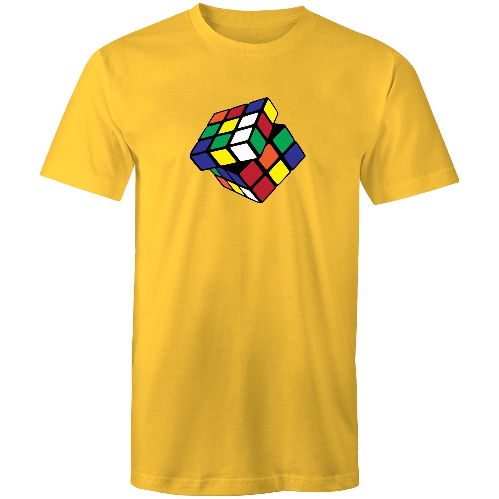 Cube - Mens T-Shirt Yellow Mens T-shirt Games Printed In Australia