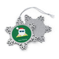 Personalised - Santa On The Beach, Christmas Baking - Christmas Pewter Snowflake Ornament