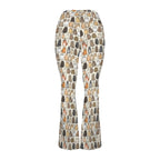 Lots Of Cats High Waist Crossover Tummy Control Flare Leggings High Waist Flare Leggings animal Printed Offshore