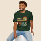 Turning 40 Vintage 1986 Retro Striped Unisex T-Shirt Unisex Adult T-shirt Birthday Globally Fulfilled