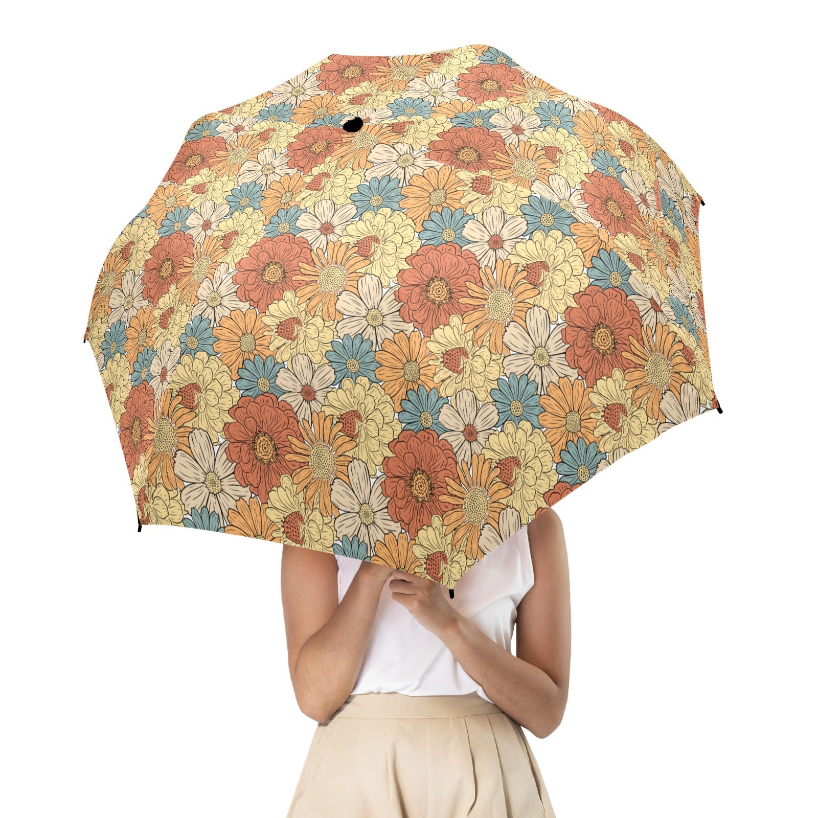 Vintage Retro Floral Umbrella Umbrella Plants Printed Offshore