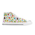 Ladybugs And Rainbows Women's High Top Canvas Shoes Womens Classic High Top Shoes Printed Offshore