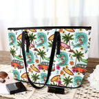 Surfing Safari PU Leather Tote Bag Large