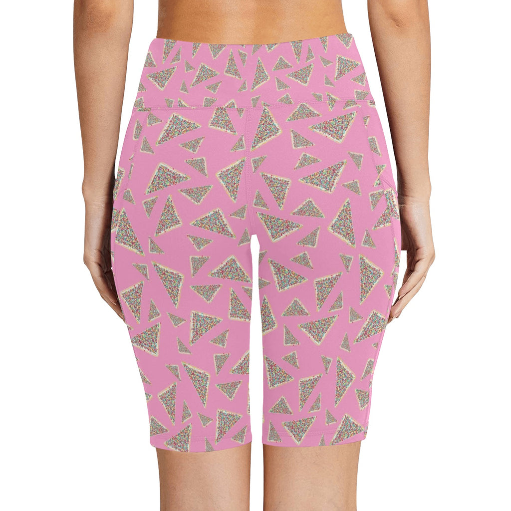 Fairy Bread Pink Women's Bike Shorts With Side Pockets Women's Bike Shorts Food Printed Offshore