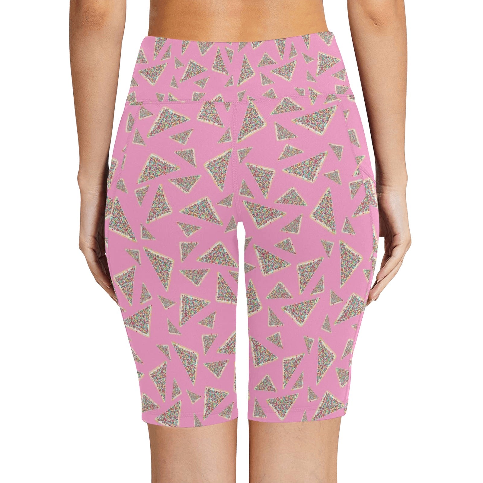 Fairy Bread Pink Women's Bike Shorts With Side Pockets Women's Bike Shorts Food Printed Offshore