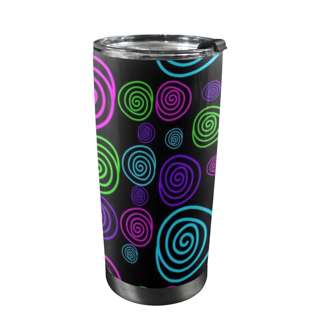 Neon Swirl - 20oz Mobile Tumbler with Lid (Black Lock)