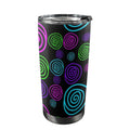 Neon Swirl 20oz Mobile Tumbler with Lid (Black Lock) One Size 20oz Travel Mug Printed Offshore