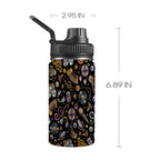 Retro Music Mix Kids Water Bottle with Chug Lid (12 oz) One Size Kids Water Bottle with Chug Lid Music Printed Offshore