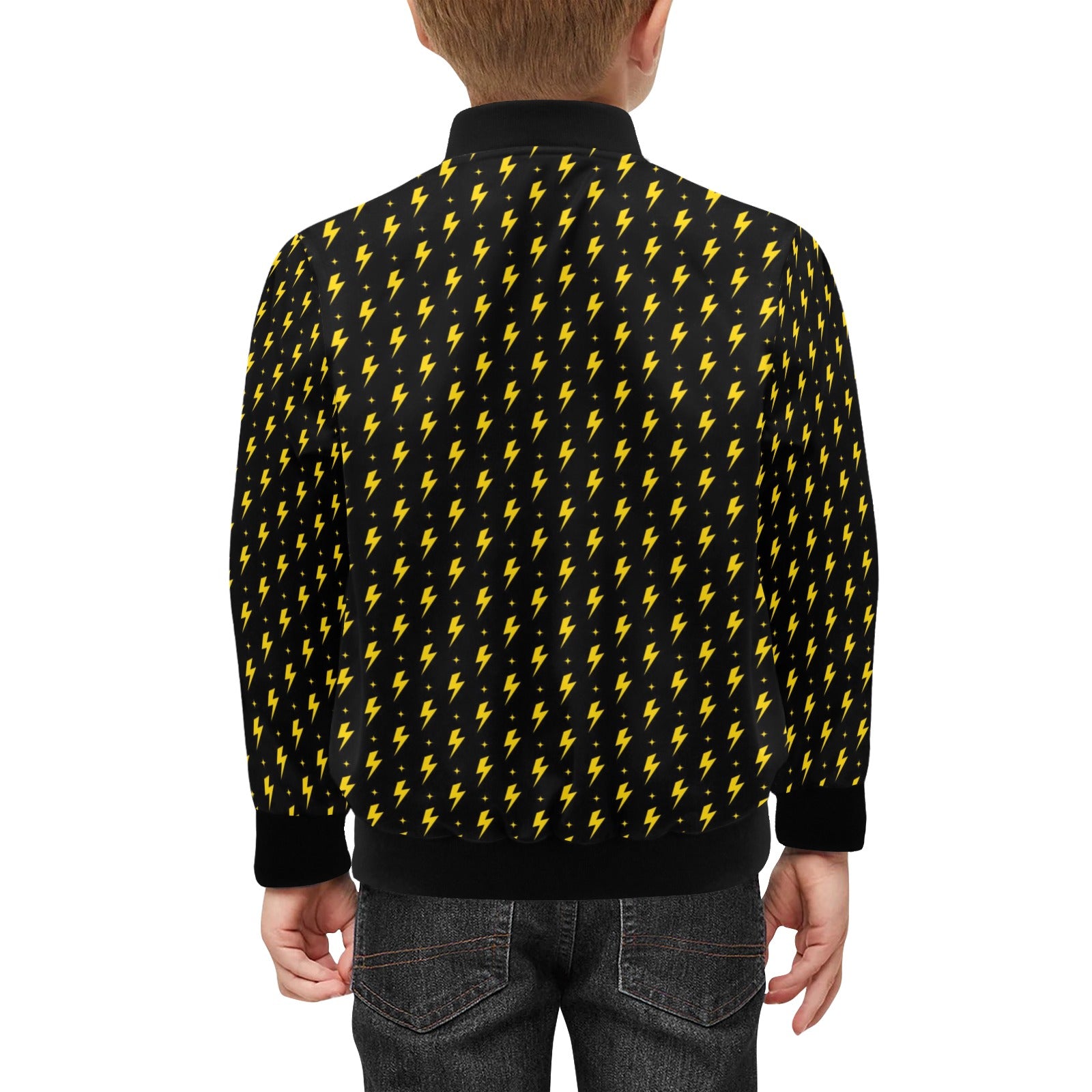 Yellow Lightning Kids Bomber Jacket Kids Bomber Jacket comic Printed Offshore