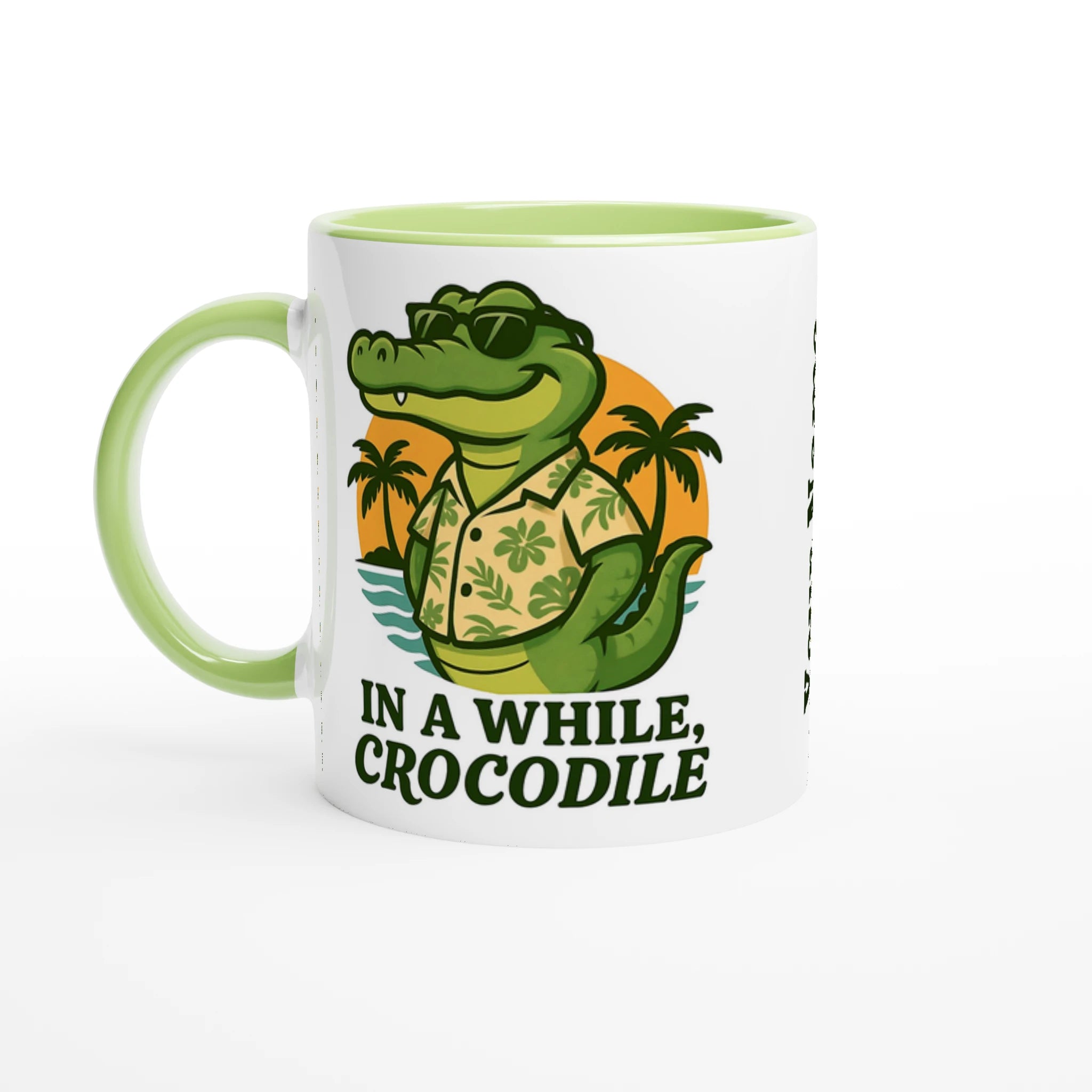 Personalised - In A While, Crocodile - 11oz Ceramic Mug Ceramic Green Personalised 11oz Mug animal Globally Fulfilled