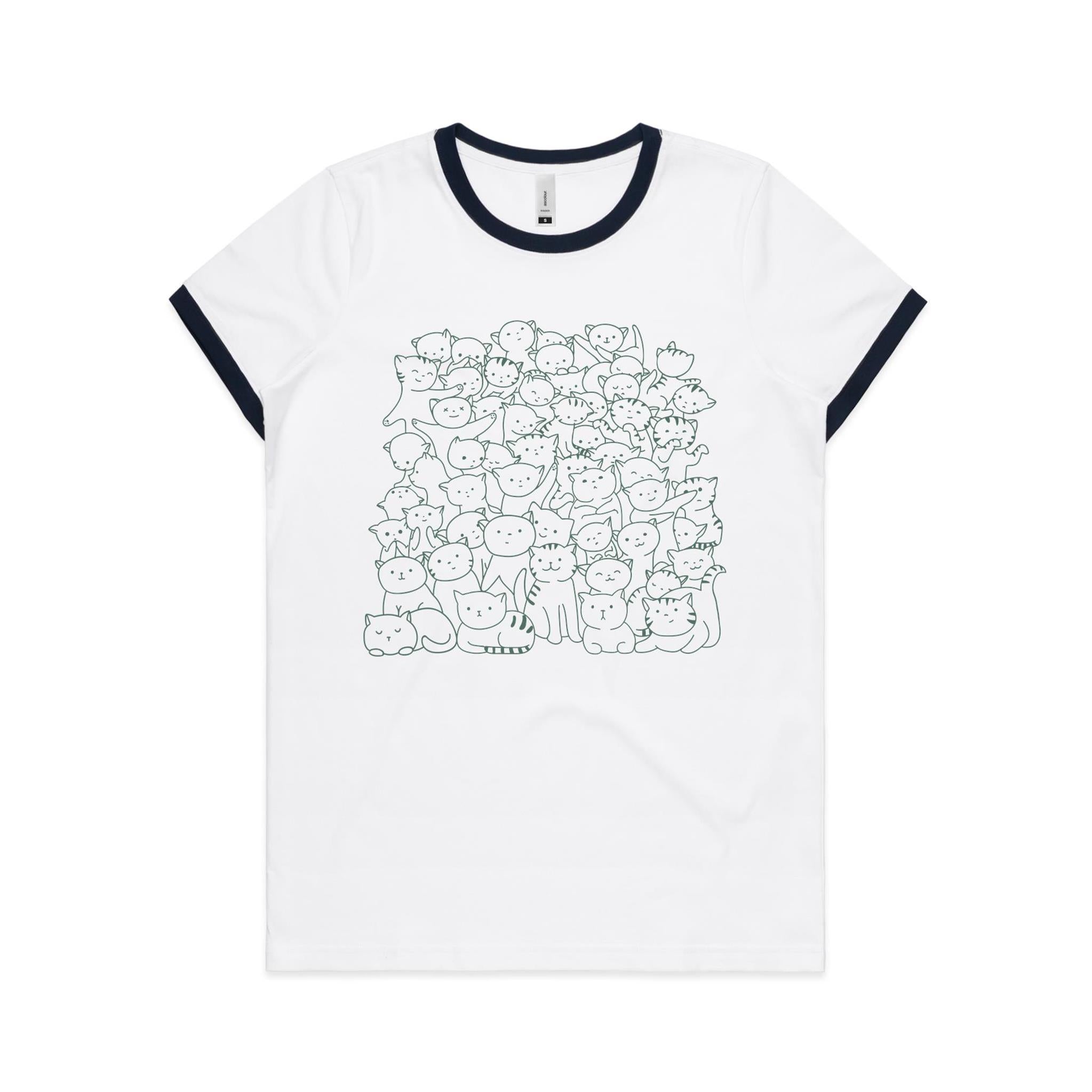 Lots And Lots Of Cats AS Colour Women's Ringer Tee