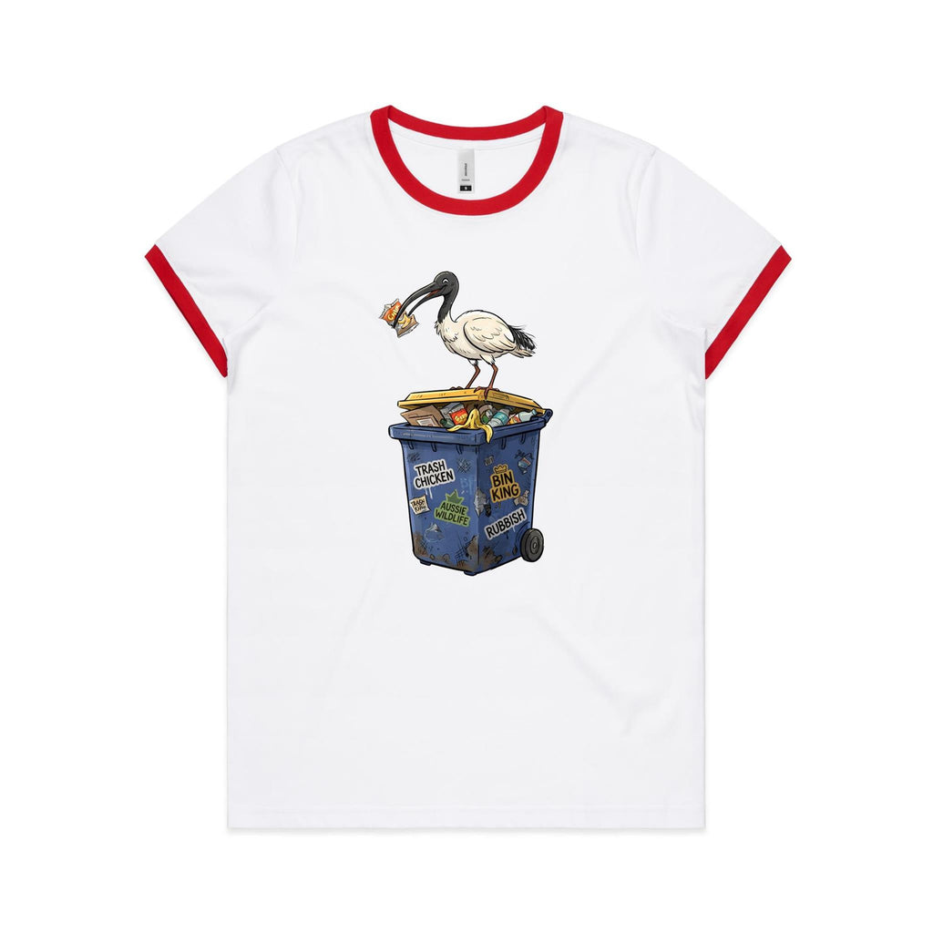 Bin Chicken Australian Ibis AS Colour Women's Ringer Tee