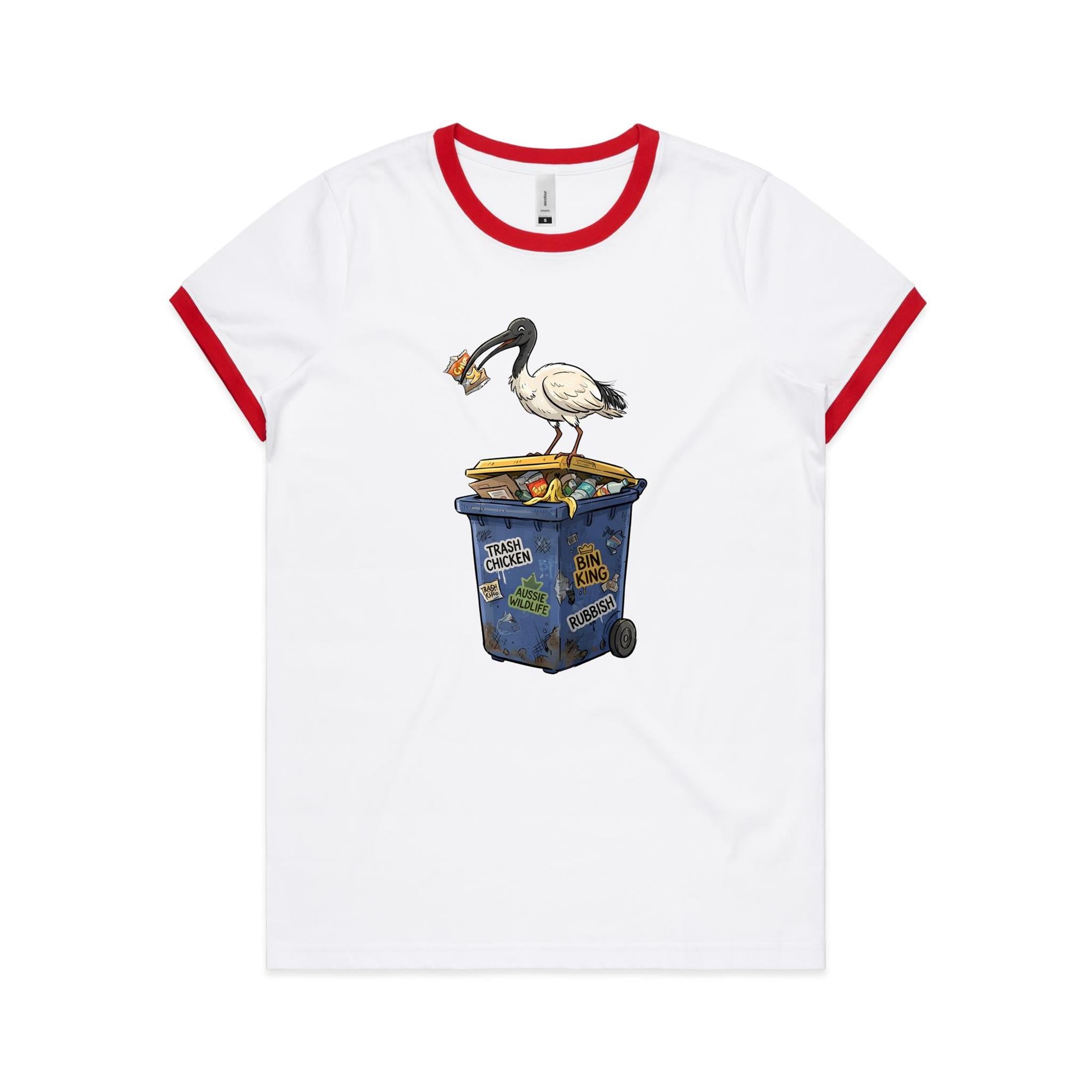 Bin Chicken Australian Ibis AS Colour Women's Ringer Tee