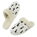 Black Cats Men's Fur Trim Thick-Sole Indoor Slippers 2XL Men's Fur Trimmed Slippers animal Printed Offshore
