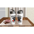 I Don't Like Morning People, Dog - White 15oz Stainless Steel Travel Mug Travel Mug animal Coffee Globally Fulfilled