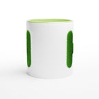 Personalised - Grass Initial - White 11oz Ceramic Mug with Color Inside Personalised 11oz Mug Customise Globally Fulfilled Name Personalise
