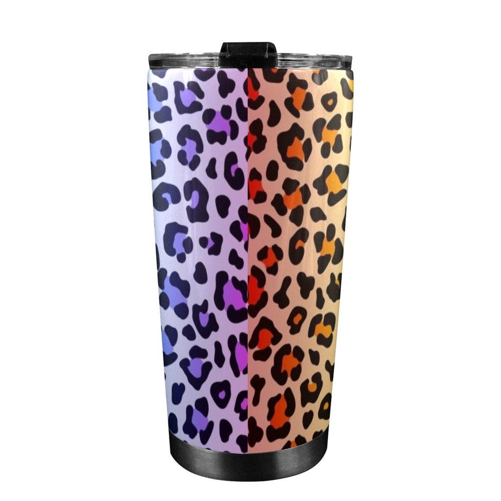 Rainbow Leopard Print - 20oz Mobile Tumbler with Lid (Black Lock)