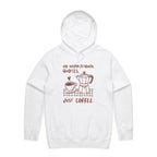 No Inspirational Quotes, Just Coffee - Mens Hoodie White Mens Hoodie Coffee Printed In Australia