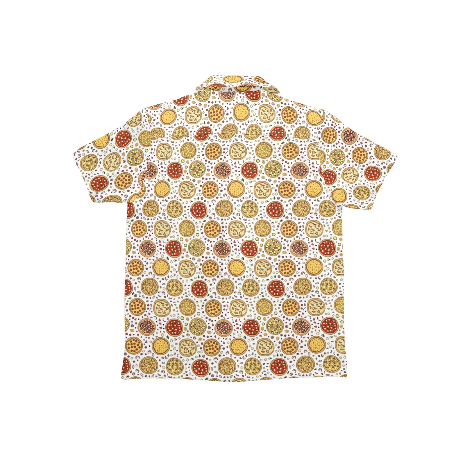 Round Pizzas On White Junior Kids Hawaiian Shirt