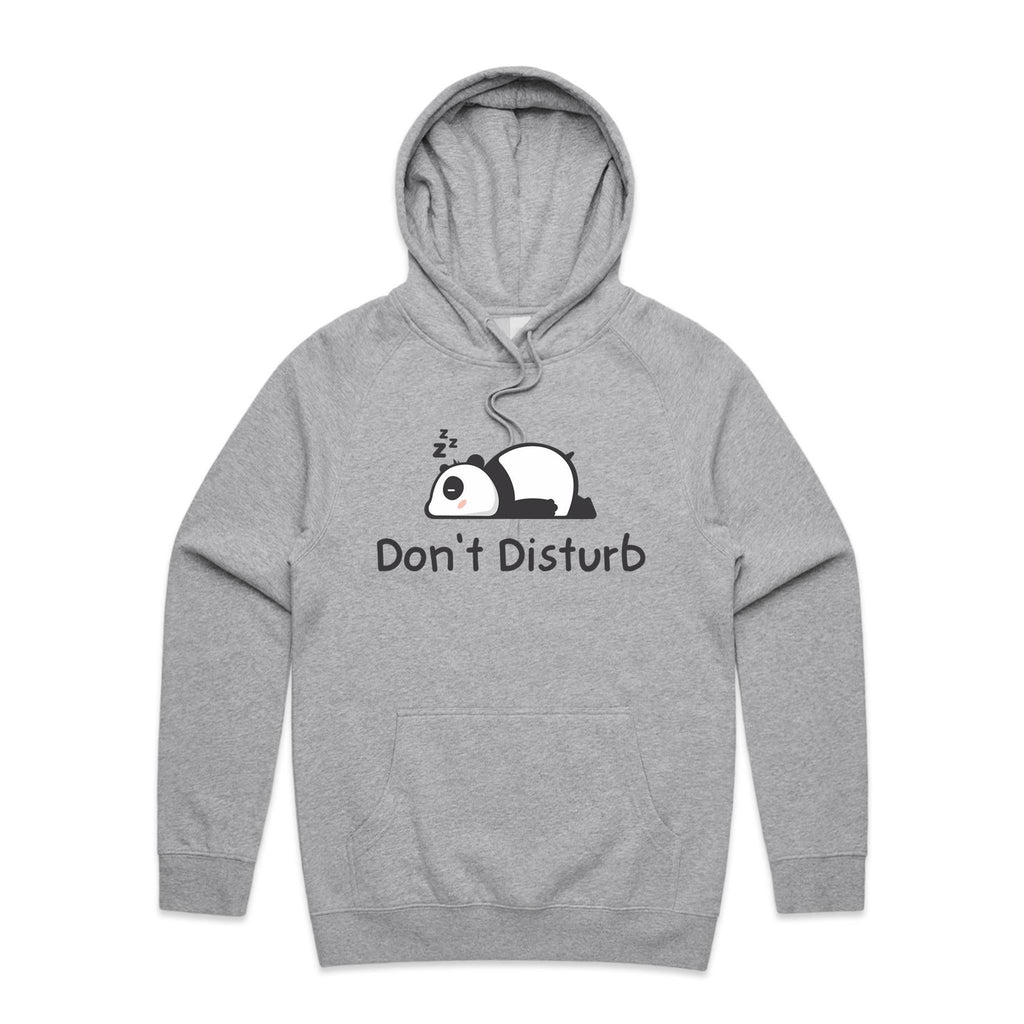 Don't Disturb, Panda - Mens Hoodie Grey Marle Mens Hoodie animal Printed In Australia
