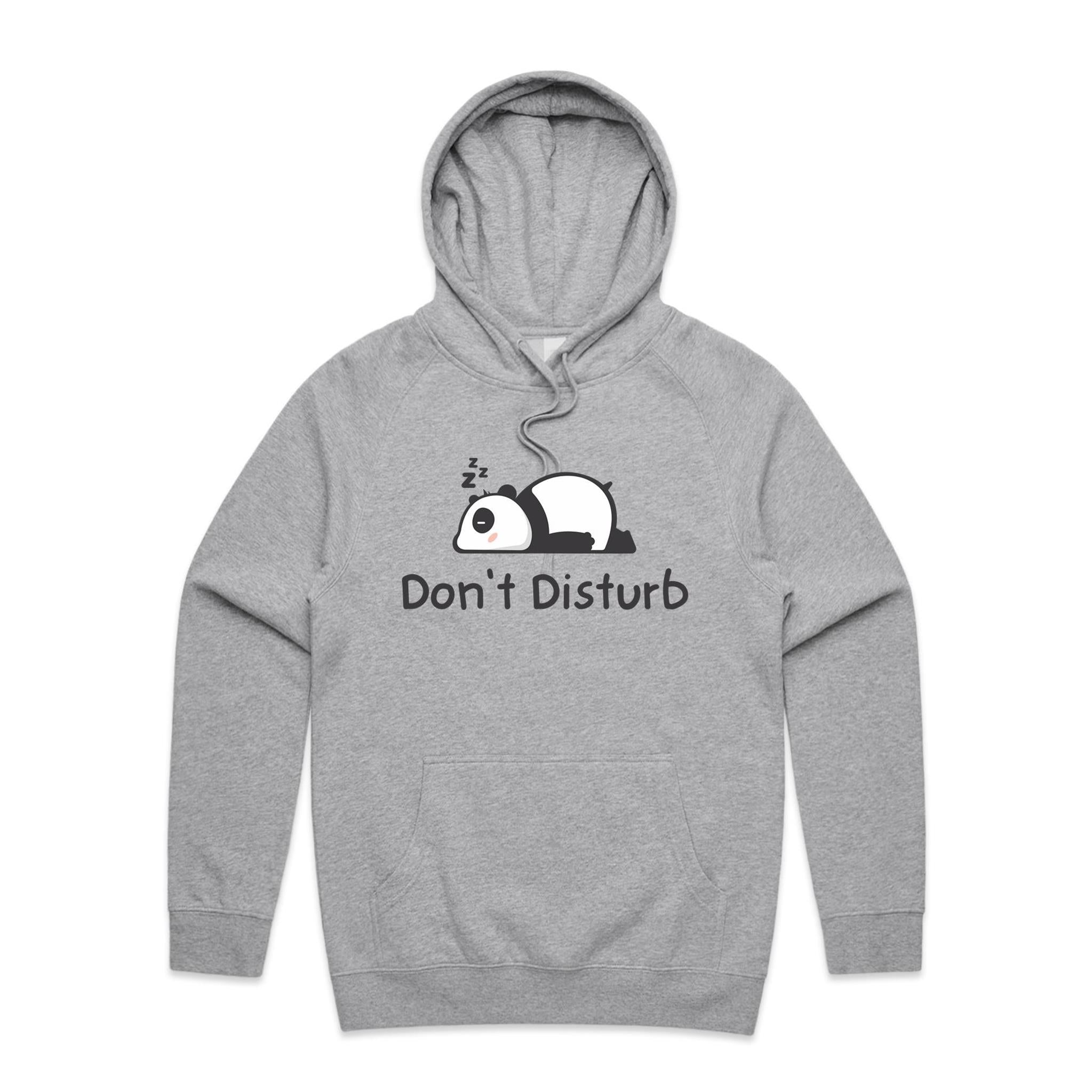 Don't Disturb, Panda - Mens Hoodie Grey Marle Mens Hoodie animal Printed In Australia