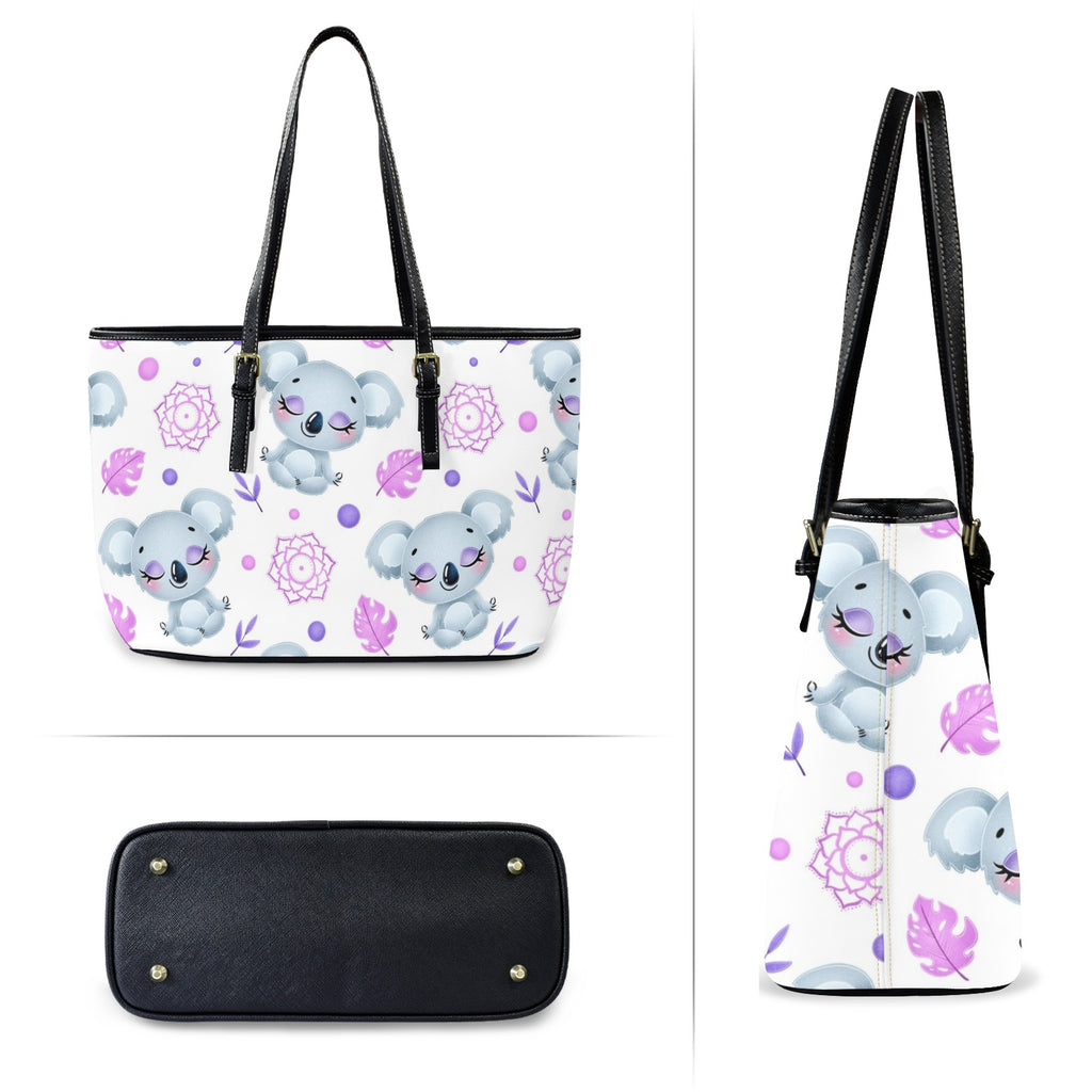 Zen Koala PU Leather Tote Bag Large