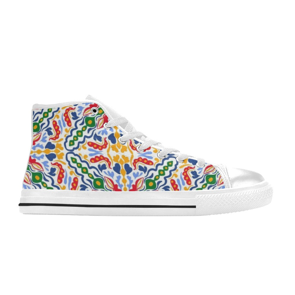 Bright Burst - Kids High Top Canvas Shoes