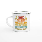 Personalised Dad, The Man Who Has Everything Except A Full Head Of Hair White 12oz Enamel Mug Default Title Personalised Enamel Mug Dad Globally Fulfilled