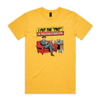 I Put The Pro In Procrastination, Retro Gentleman Men's AS Colour T-shirt Yellow Mens T-shirt comic Printed In Australia
