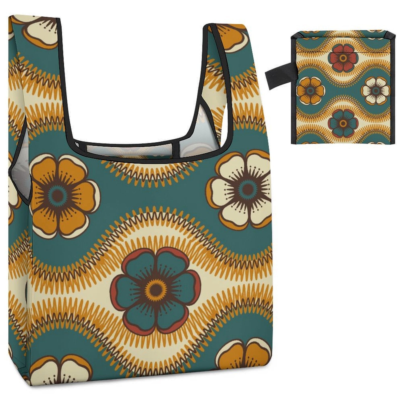 Retro Flowers - Collapsible Shopping Bag