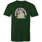 Fiction Addiction - Mens T-Shirt Forest Green Mens T-shirt Printed In Australia Reading
