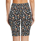 Eyes On Black Women's Bike Shorts With Side Pockets
