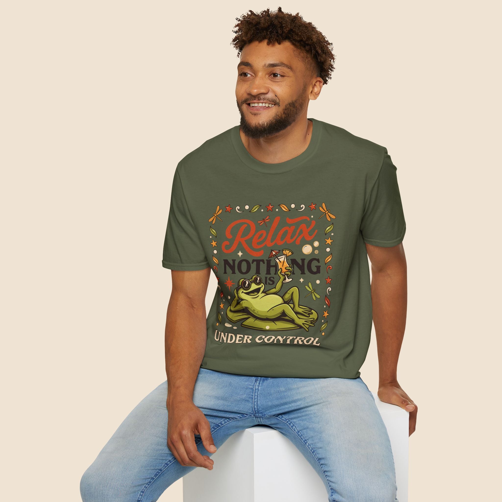 Frog, Relax Nothing Is Under Control Unisex T-Shirt Unisex Adult T-shirt animal Globally Fulfilled