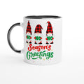 Christmas Gnome, Season's Greetings - White 11oz Ceramic Mug with Colour Inside Ceramic Black Christmas Colour Mug Christmas Globally Fulfilled