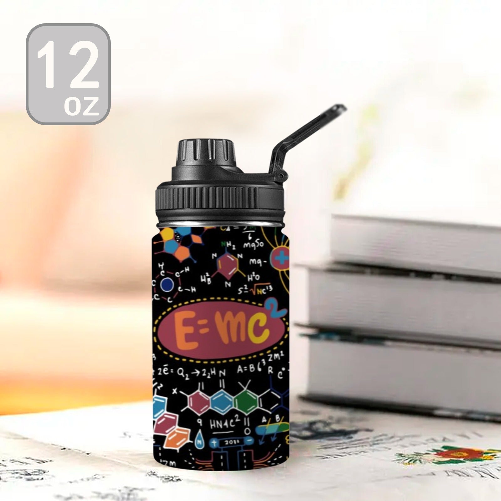 Science Time Kids Water Bottle with Chug Lid (12 oz) Kids Water Bottle with Chug Lid Printed Offshore Science