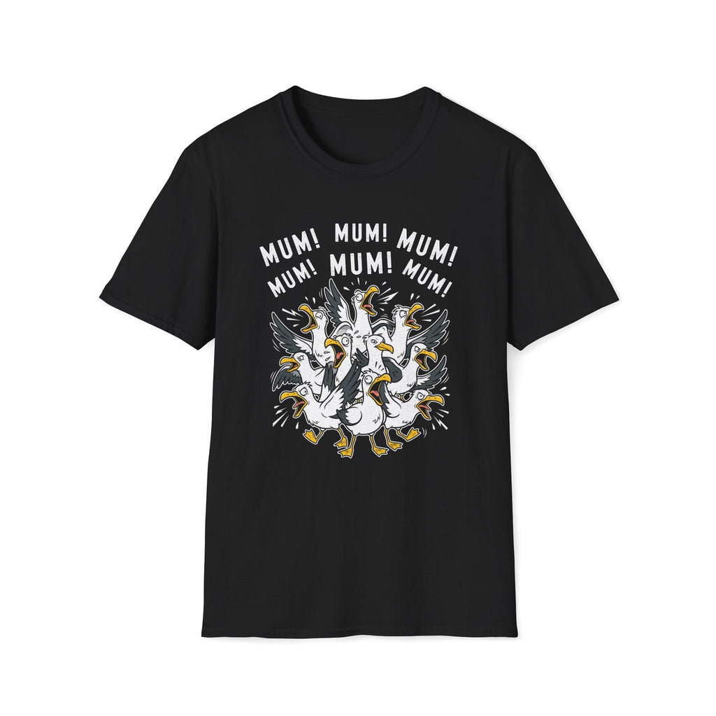 Mum Seagull Unisex T-Shirt Black Unisex Adult T-shirt animal Globally Fulfilled Mum